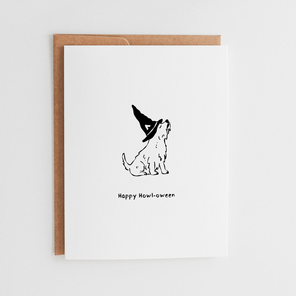 Hand-drawn Dog Witch Halloween Card