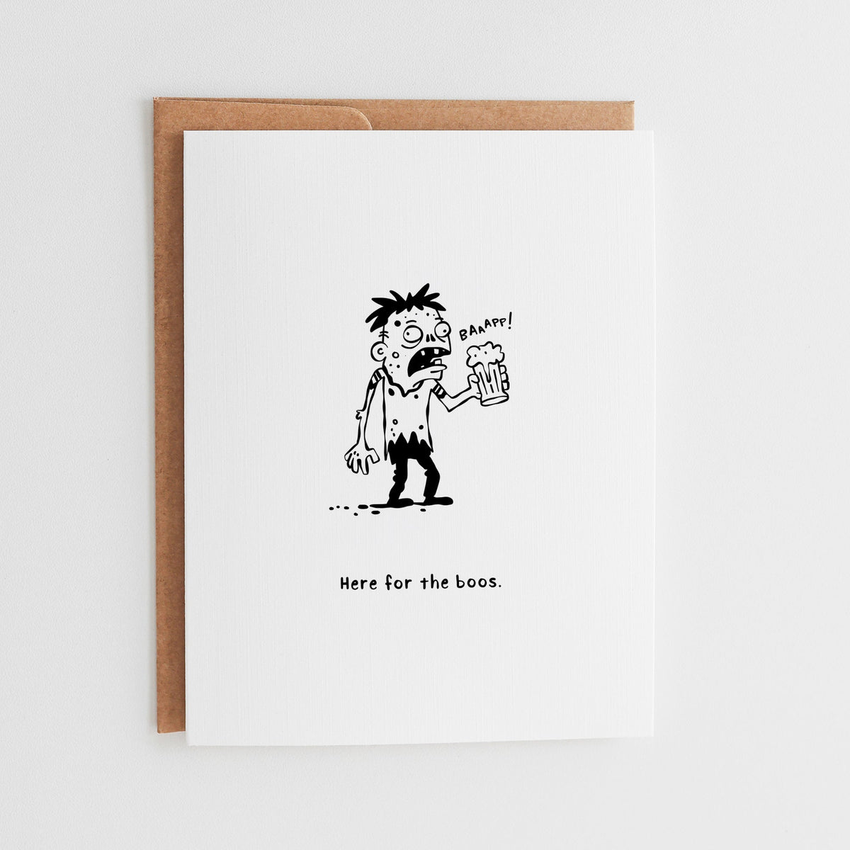 Funny zombie beer Halloween greeting card