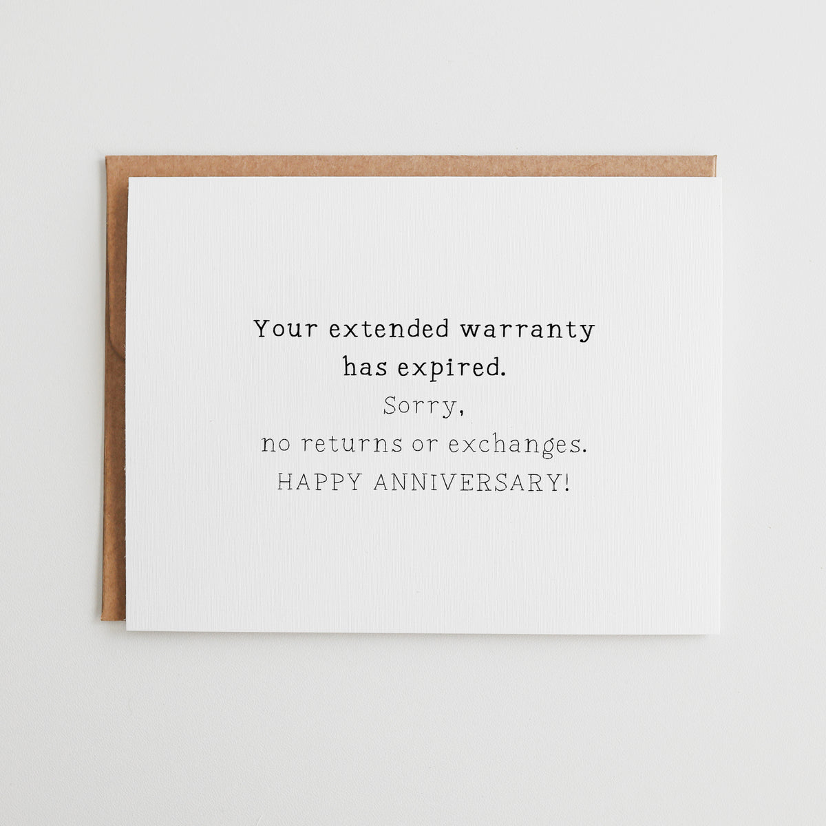 Funny Anniversary Card, Expired Extended Warranty