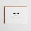 Funny Anniversary Card, 5 Stars Would Marry Again