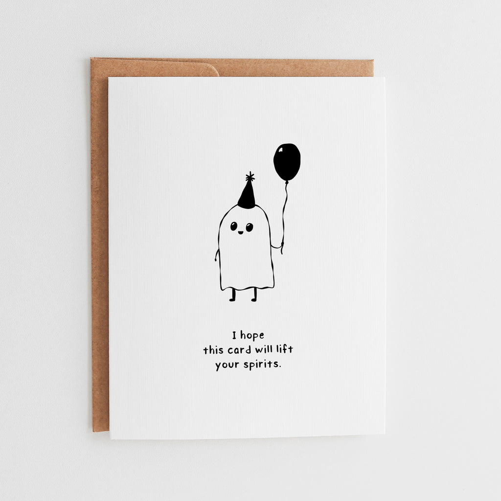 Lift Your Spirits Card, Cute Ghost Get Well Card #073