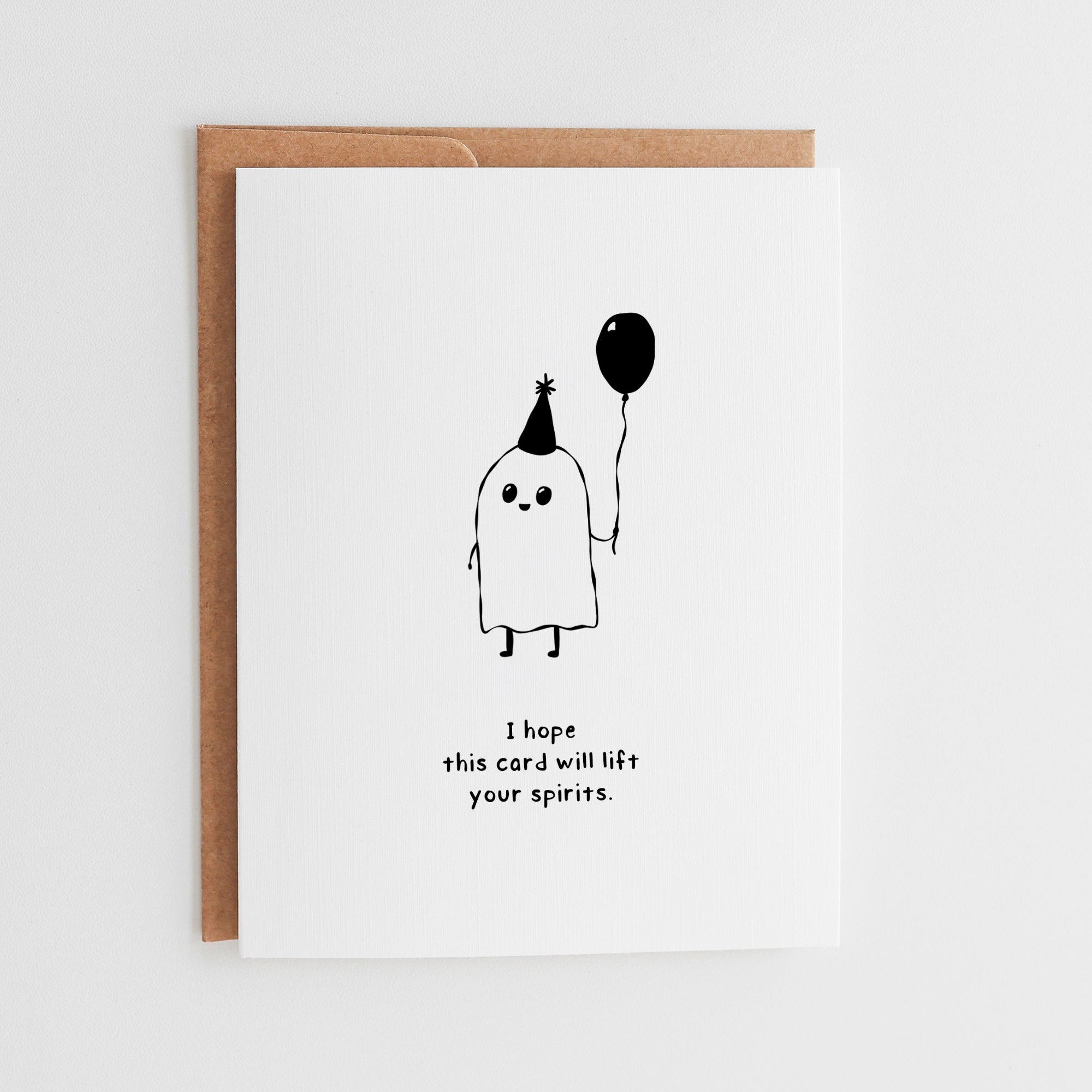 Lift Your Spirits Card, Cute Ghost Get Well Card #073