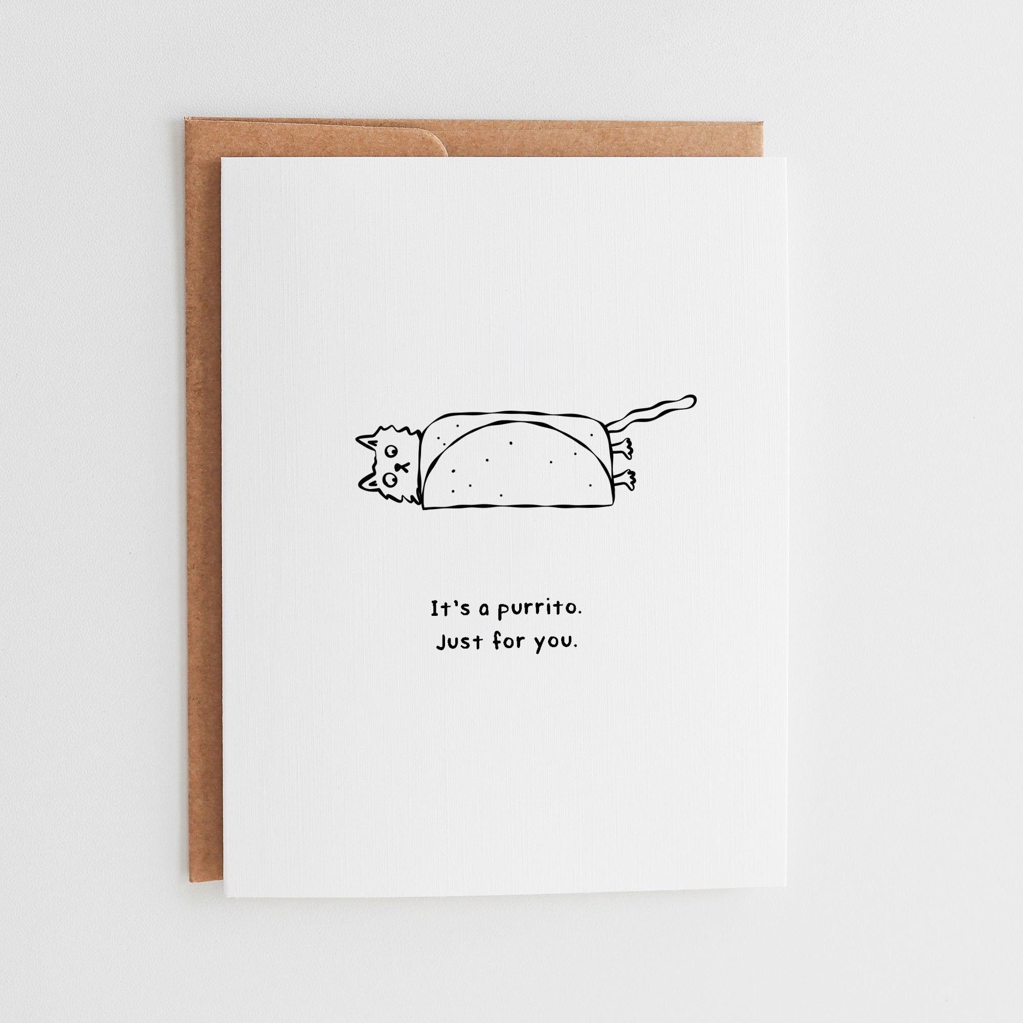 Cute Cat Purrito Greeting Card | Funny Taco Kitten Birthday Card #145