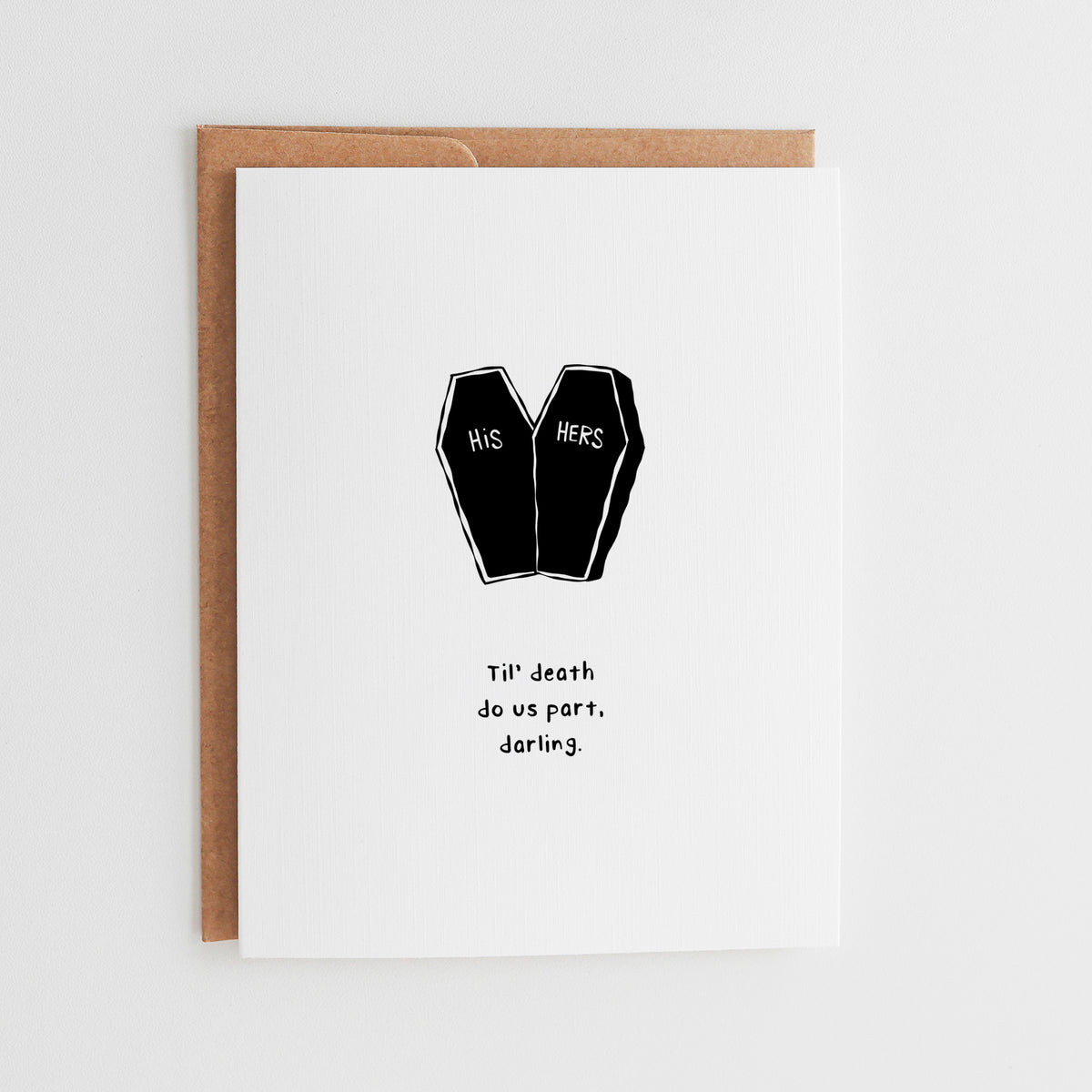Gothic Coffin Wedding Card, Spooky Anniversary Gift
