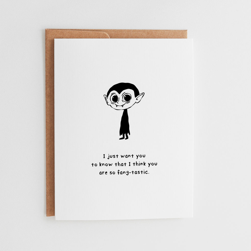 Fangtastic Vampire Card, Halloween Birthday Card #061
