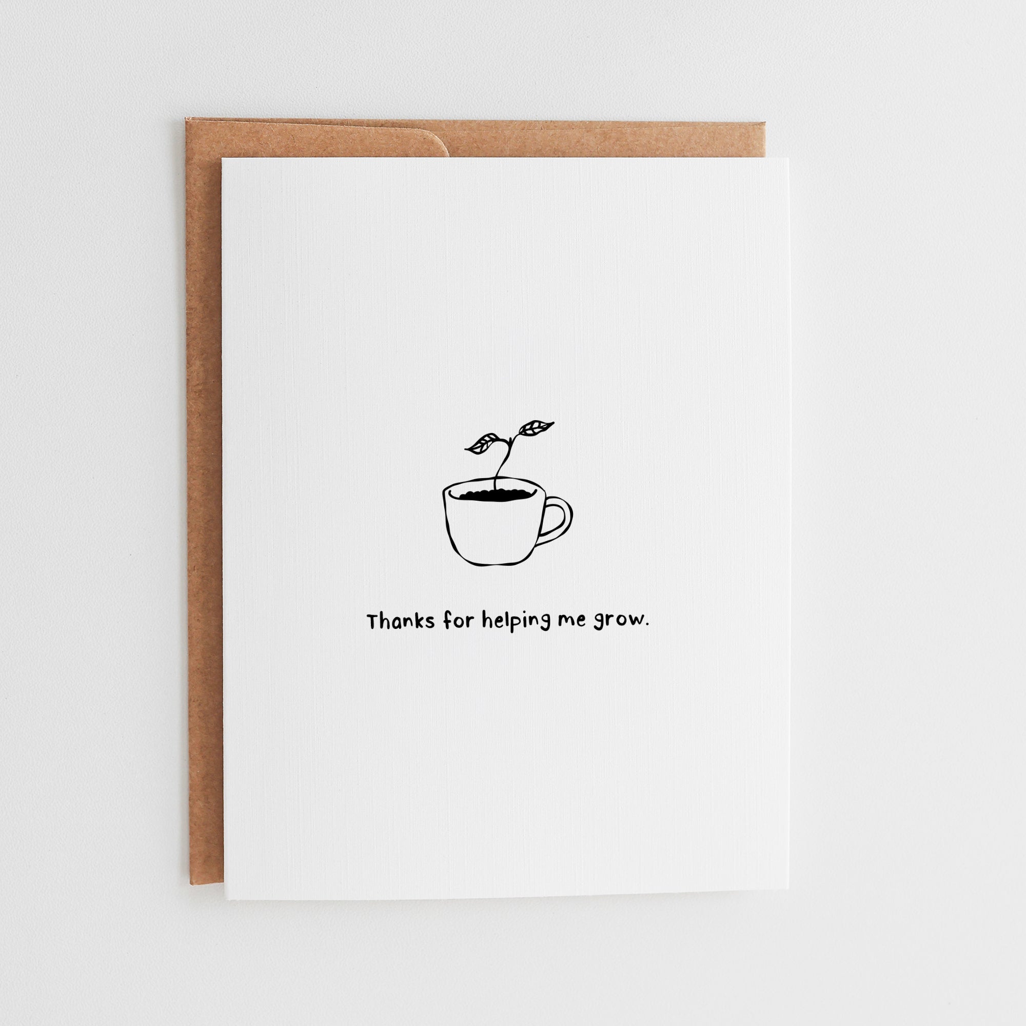 Thanks For Helping Me Grow Card, Cute Teacher Thank You Card #164