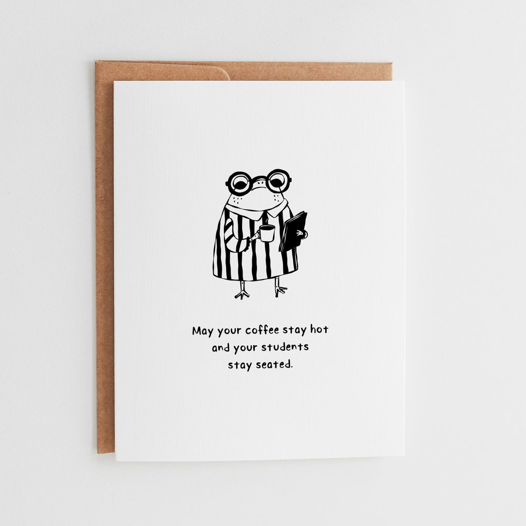Funny Teacher Appreciation Card, Cute Frog Teacher Card #162