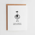 Funny Grad Student Card, Educated Caffeinated Ostrich Card #161