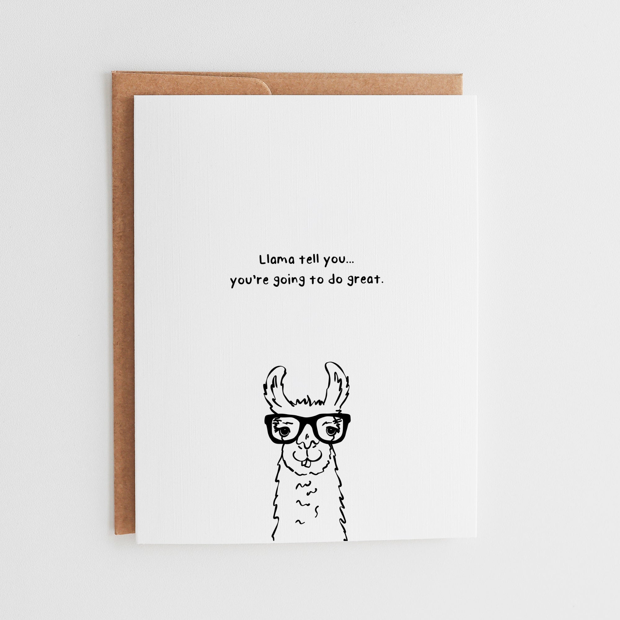 Funny Llama Good Luck Card, Llama Tell You Encouragement Card #166