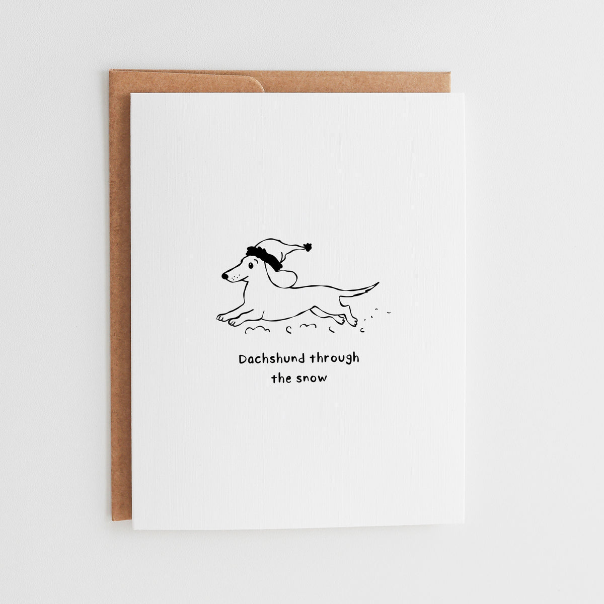 Funny Dachshund Through The Snow Christmas Card