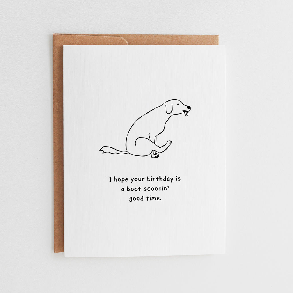 Funny Dog Birthday Card | Boot Scootin Good Time Greeting Card #147