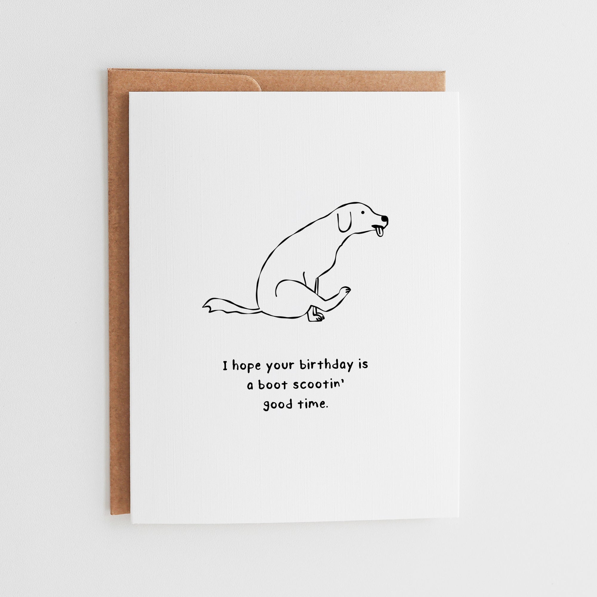 Funny Dog Birthday Card | Boot Scootin Good Time Greeting Card #147
