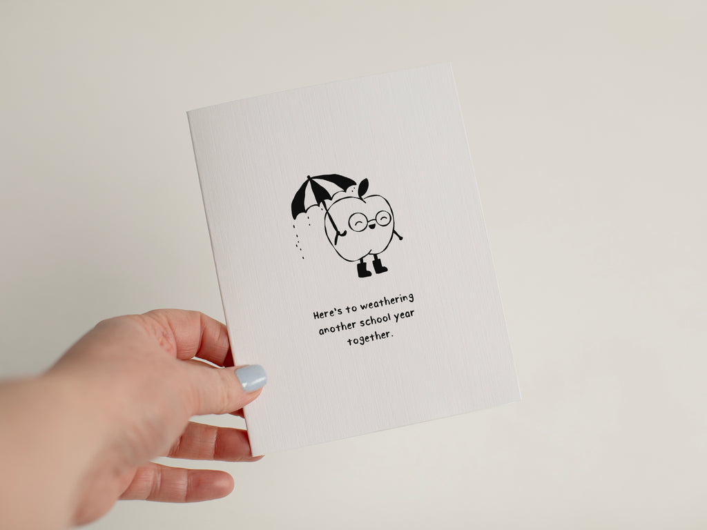 Teacher Friend Greeting Card, Weathering School Year Card #155