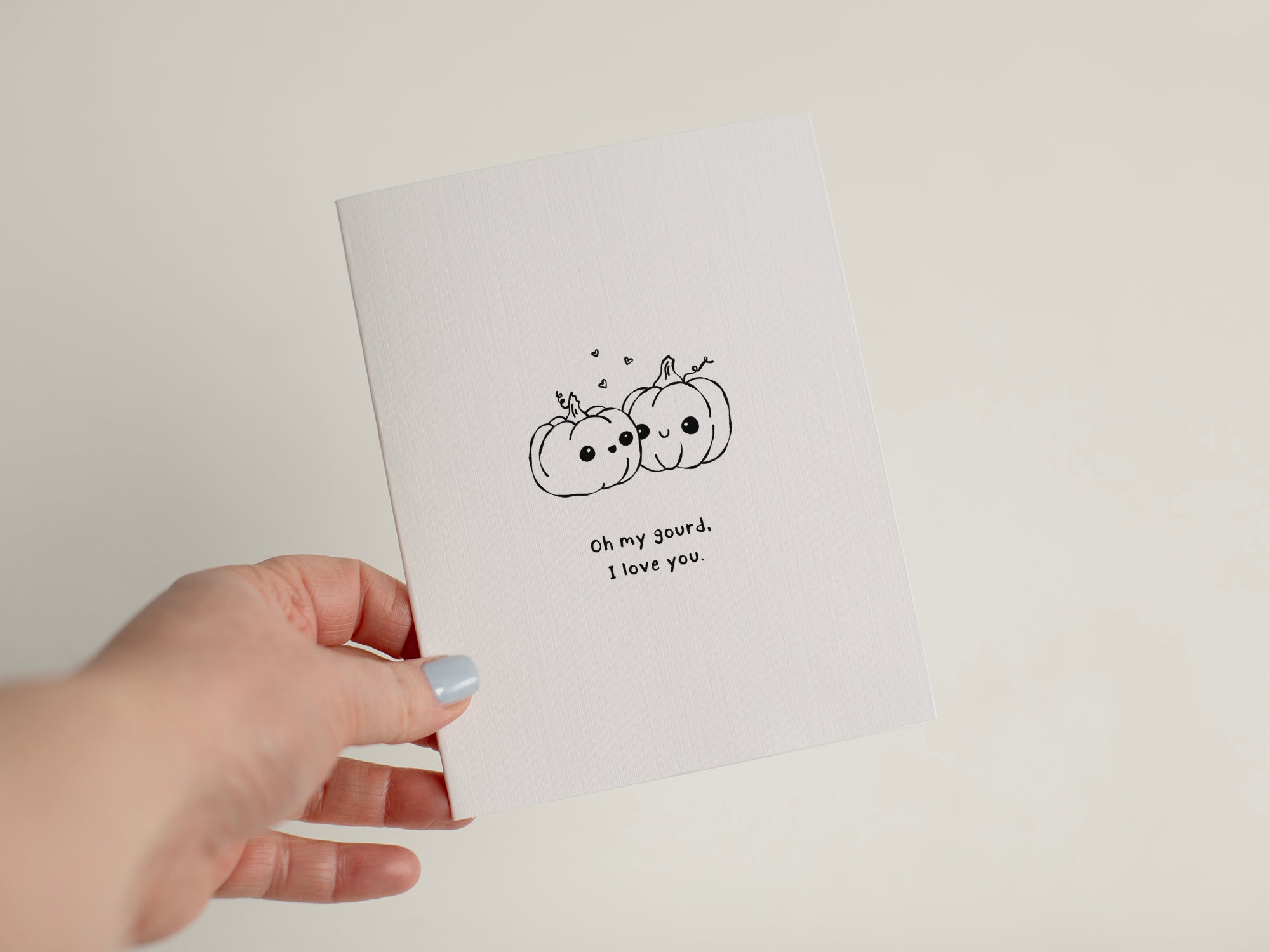 Oh My Gourd I Love You, Cute Pumpkin Love Card #083