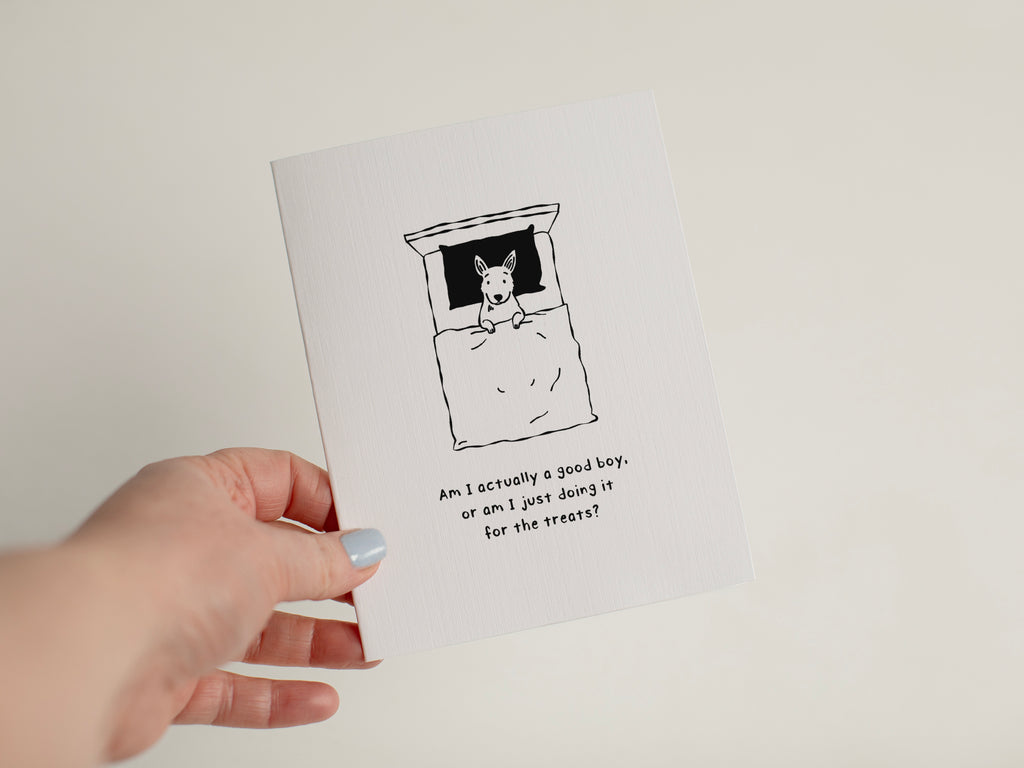 Funny Dog Birthday Card | Bull Terrier Over Thinking Card #031