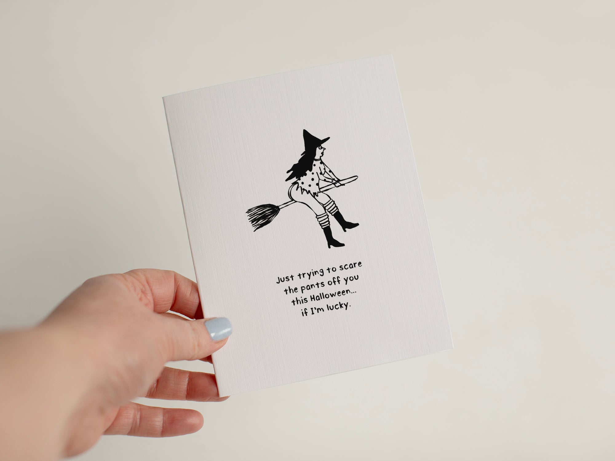 Scare The Pants Off You Witch Card, Funny Naughty Halloween Love Card #168
