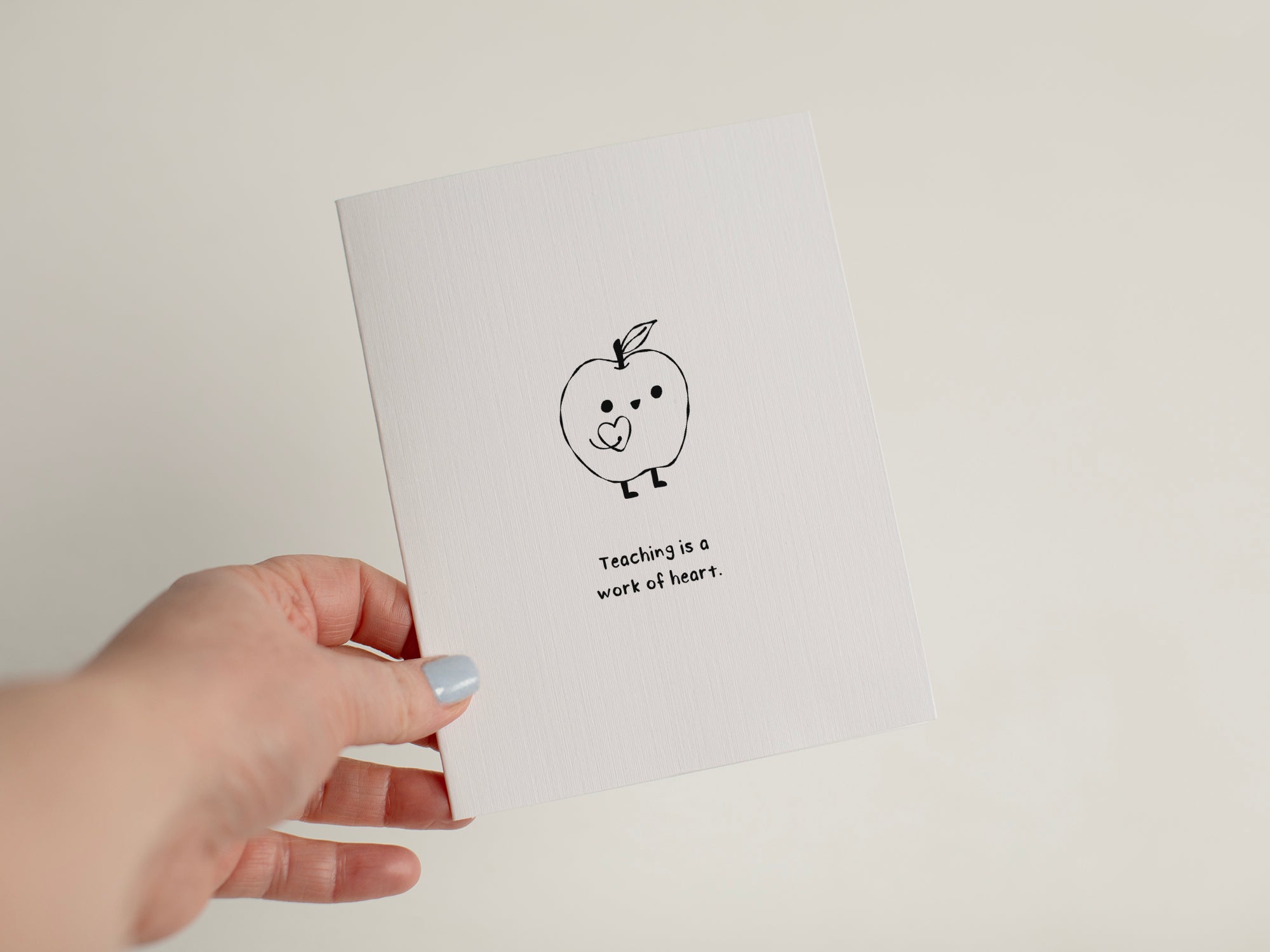 Teacher Work of Heart Card, Cute Apple Teacher Appreciation Card #154