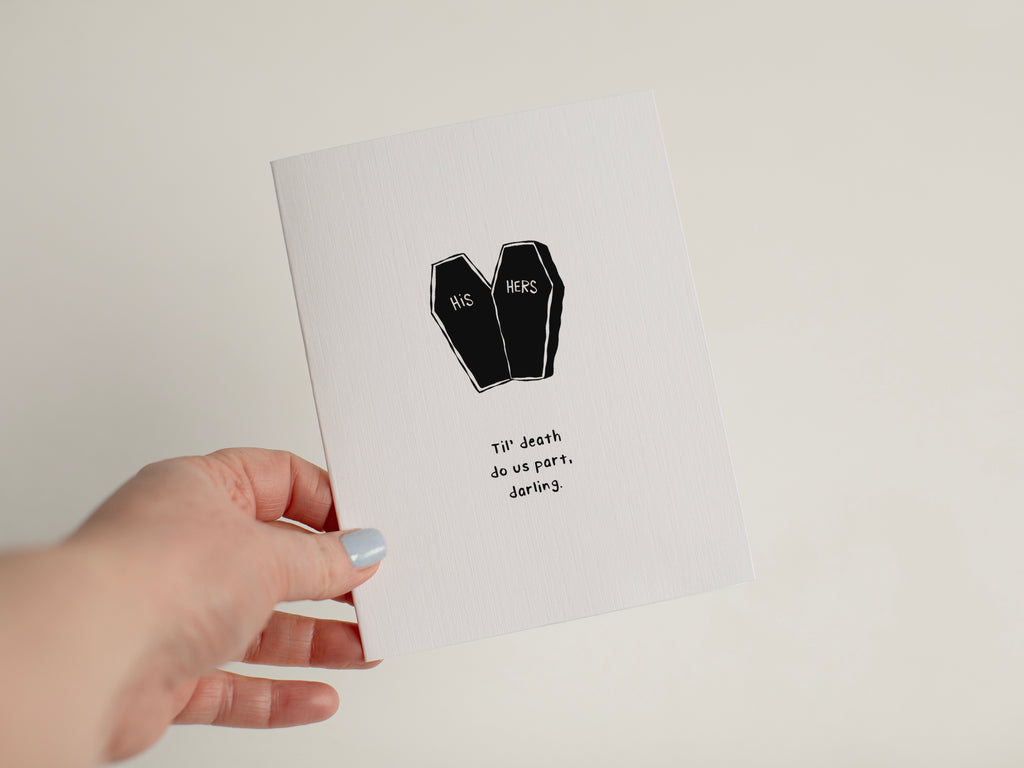 Gothic Coffin Wedding Card, Spooky Anniversary Gift