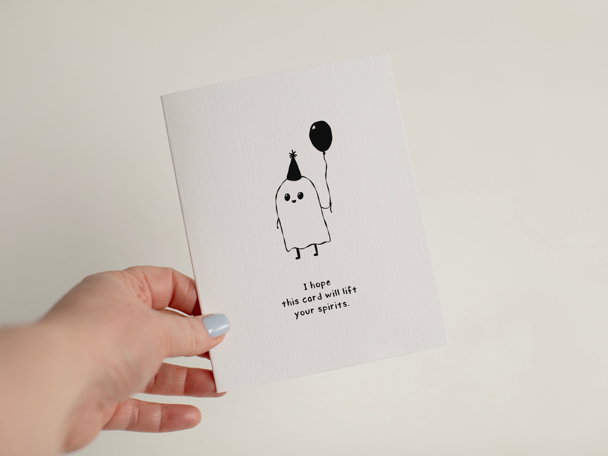 Lift Your Spirits Card, Cute Ghost Get Well Card #073