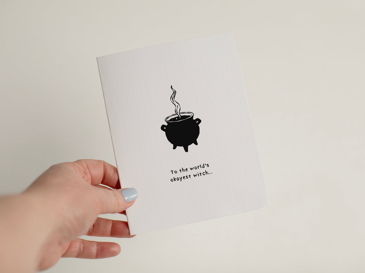 Sarcastic Witch Cauldron Halloween Card