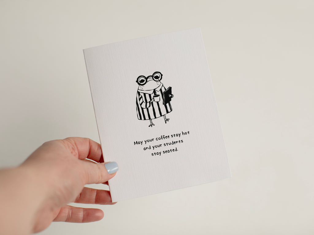 Funny Teacher Appreciation Card, Cute Frog Teacher Card #162