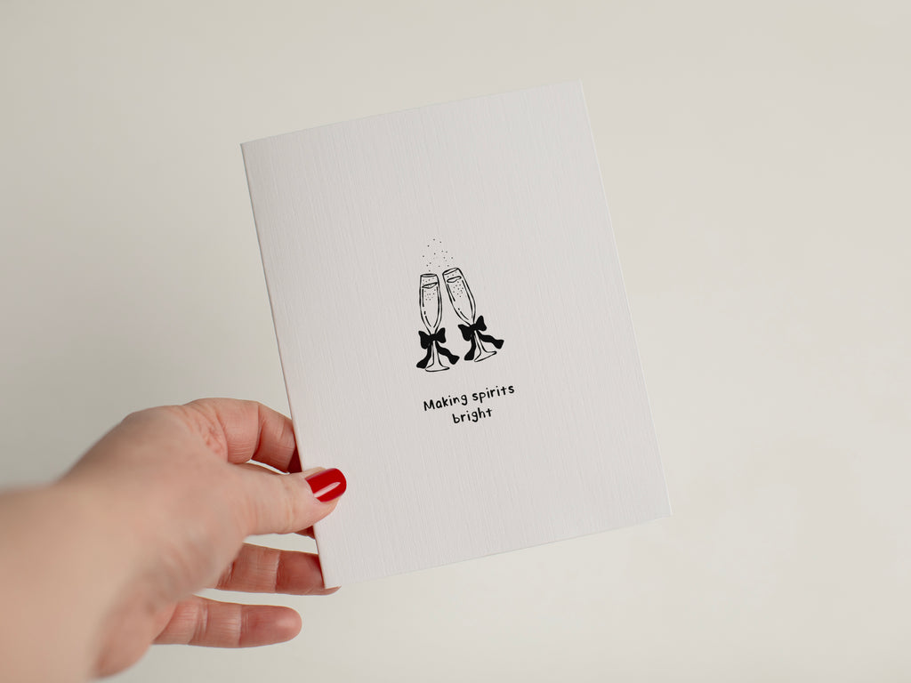 Hand-Drawn Holiday Card for BFF, Making Spirits Bright