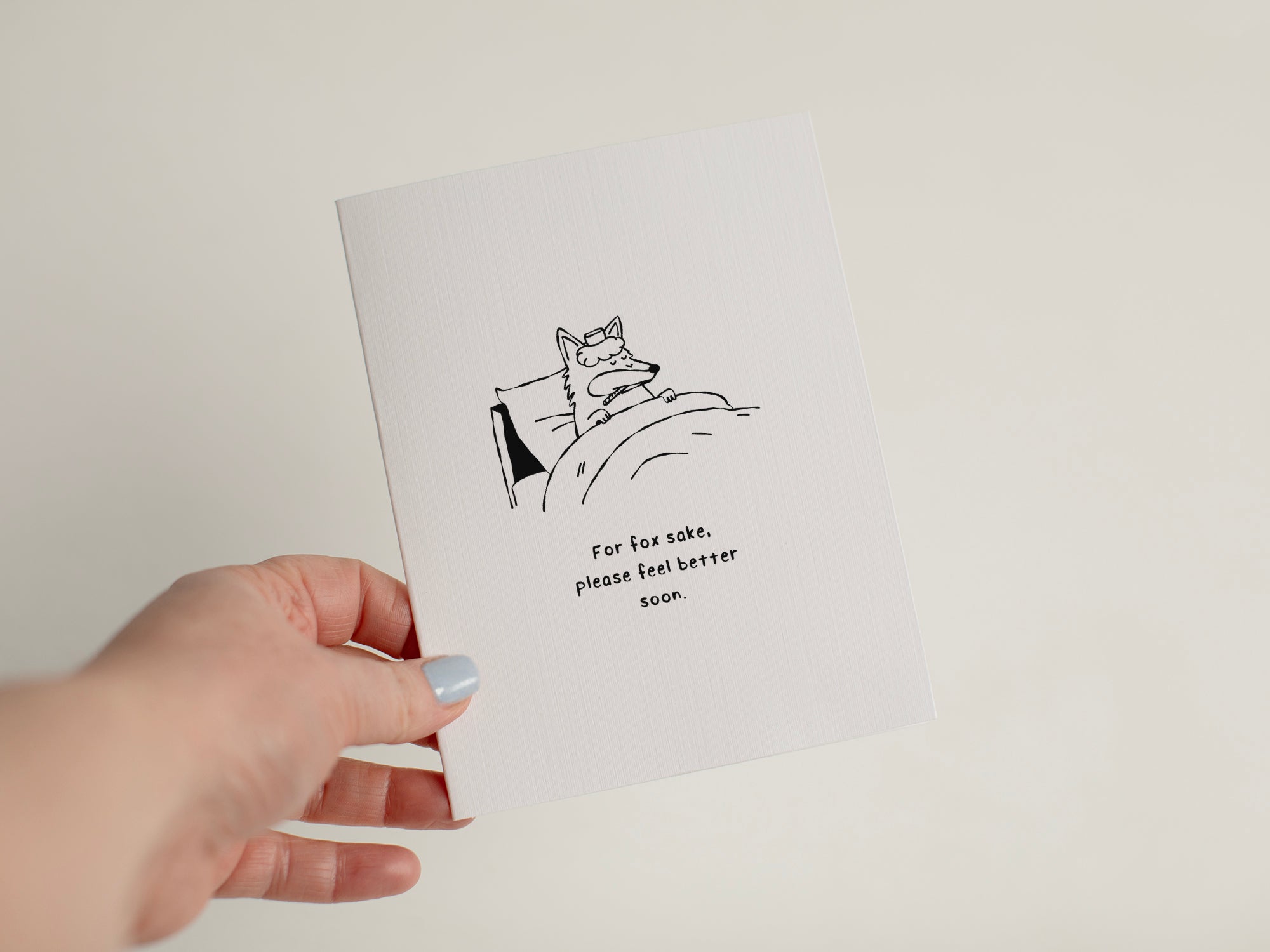 Funny Get Well Soon Card | Cute Fox Sick Card #042
