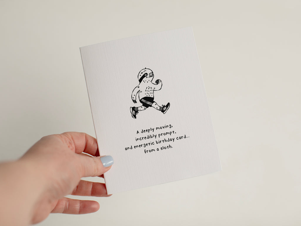 Funny Belated Birthday Card | Cute Sloth Birthday Card #045