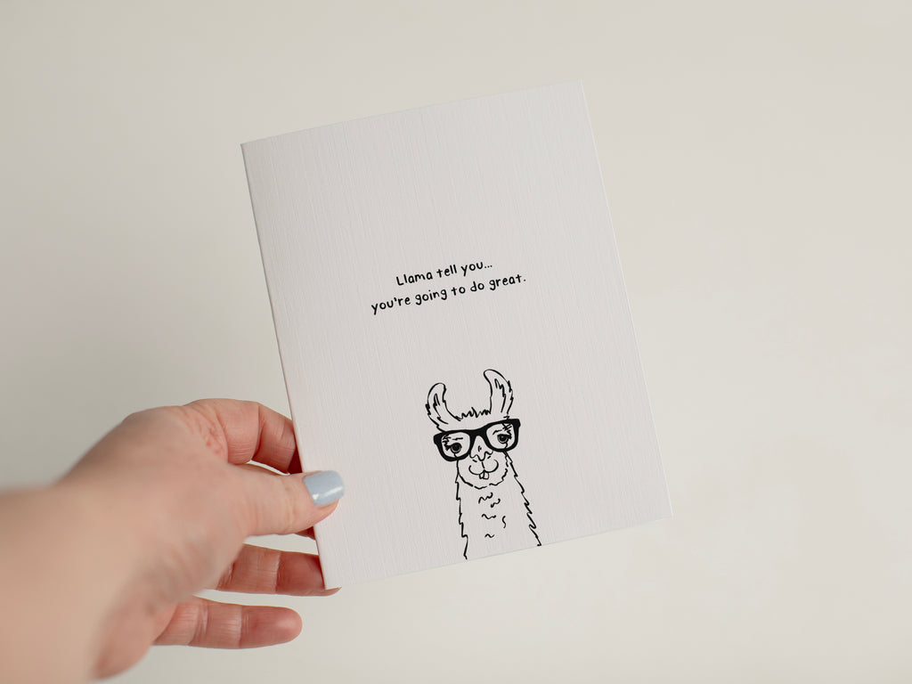 Funny Llama Good Luck Card, Llama Tell You Encouragement Card #166