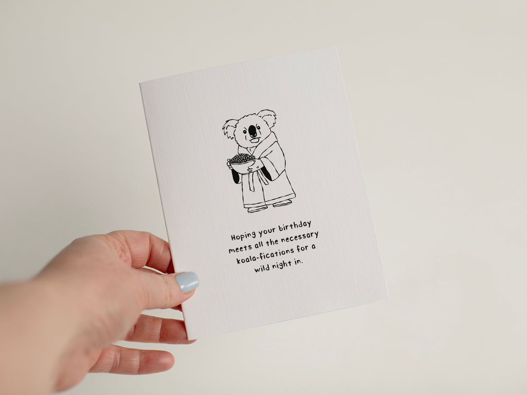 Funny Koala Birthday Card | Cute Introvert Birthday Card #044