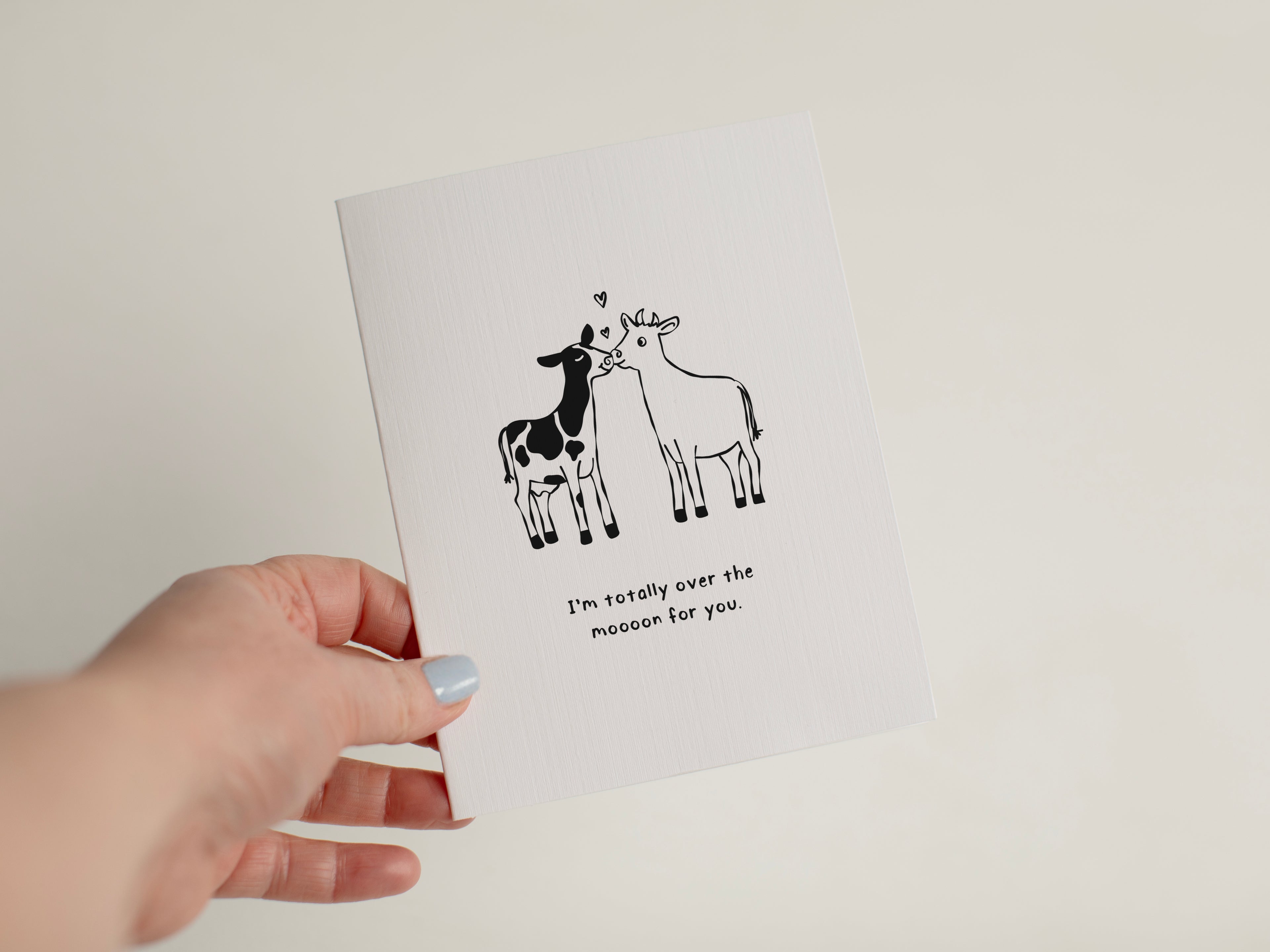 Over the Moooon For You | Cow Love Card #129