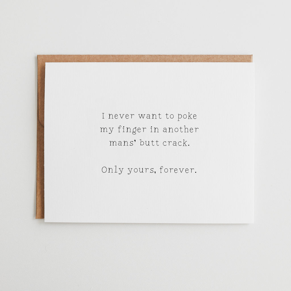Funny Anniversary Card for Husband, Butt Poke Card, Sarcastic Birthday Card, Finger in Your Butt Crack Card, Relatable Greeting Cards #026
