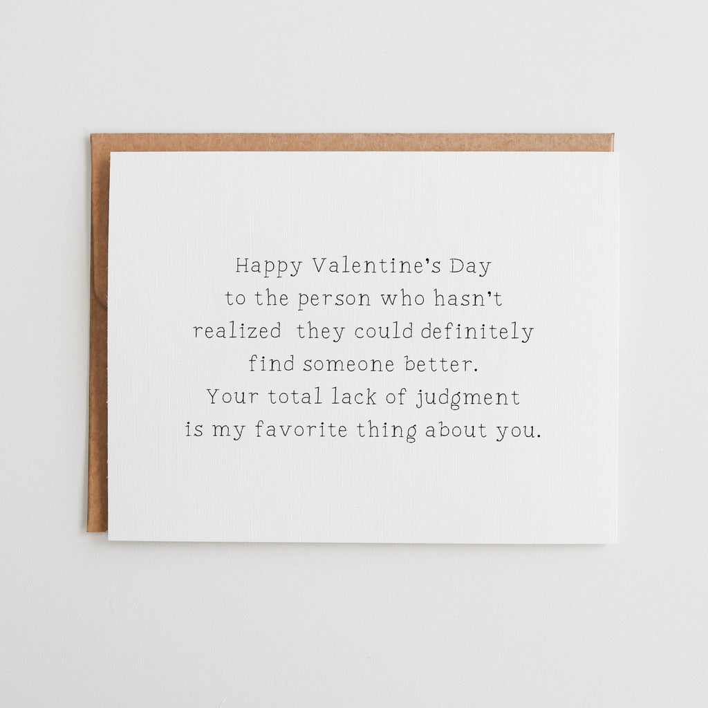 Funny Valentine Card, You Could Find Someone Better, Sarcastic Valentine for Partner, Minimalist Cards, Linen Textured Cardstock #059