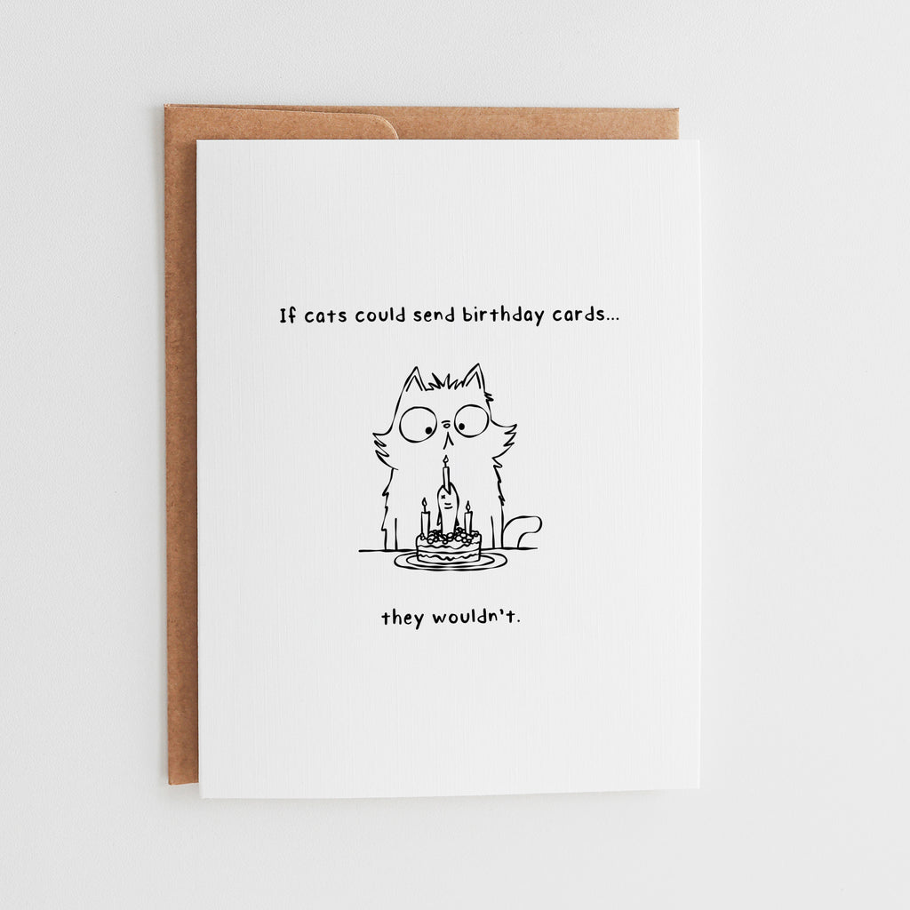 Funny Cat Birthday Card, Sarcastic Birthday Gift for Cat Lovers, Unimpressed Cat Greeting, Relatable Cards #064