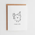 Congratulations Card, A Toast to YOU Cute Bread Pun, Minimalist Birthday Greeting Card, Premium Linen Texture #002