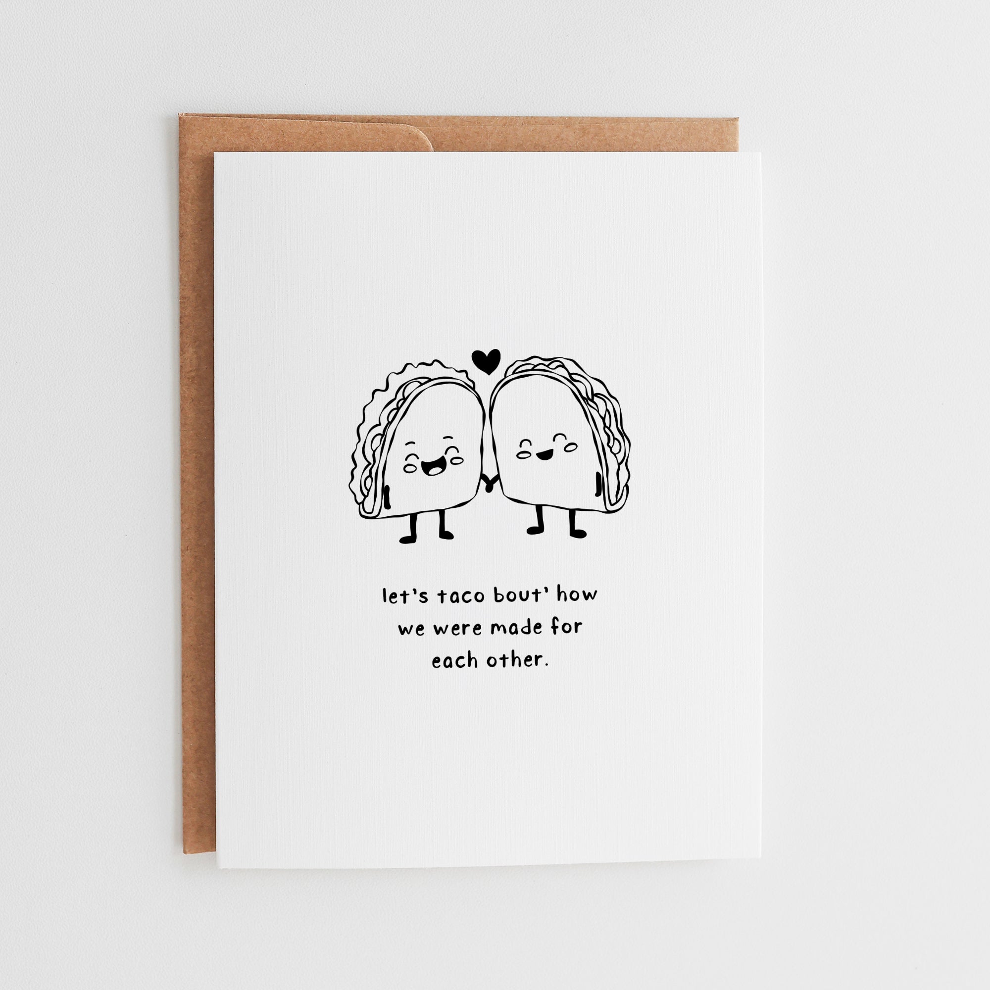 Funny Taco Anniversary Card, Let's Taco Bout Love Card, Cute Food Pun Relationship Greeting, Wedding Card for Taco Lovers, Sweet Love #019