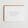 Romantic Anniversary Card, One Day You'll Find This in a Drawer, Minimalist Sentimental Couple Card, Premium Linen Texture #030