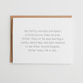 Funny Faith Birthday Card, God Spent Extra Time on You or Had a Weird Day, Sarcastic Love Card, Cards for Best Friends, Linen Texture #047