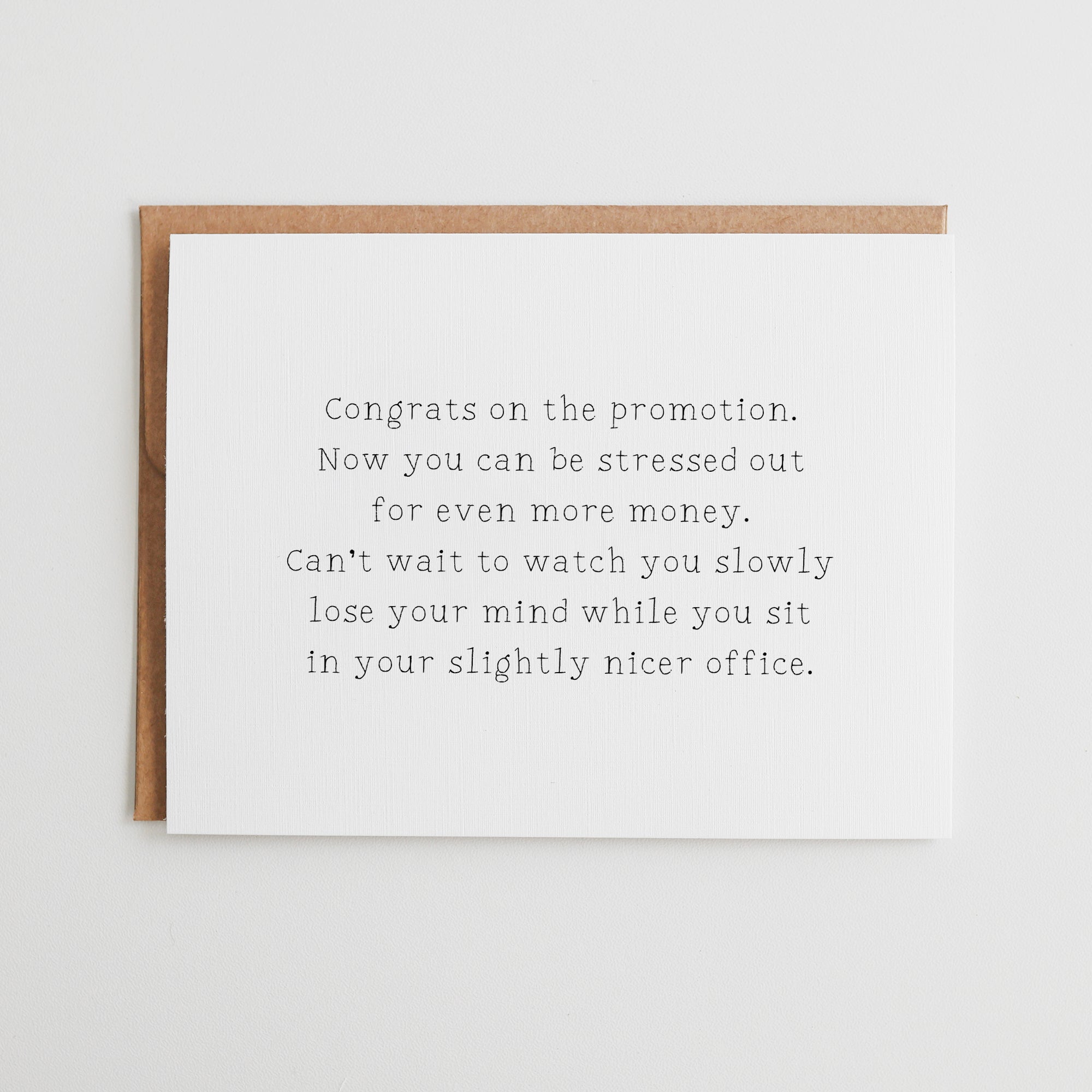 Funny Promotion Card, Congrats on the New Role, Sarcastic Coworker Gift, Office Humor for Promotion, Bitter Coworker Card #055