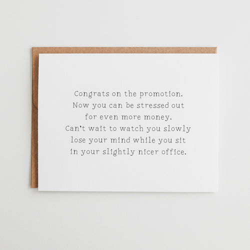 Funny Promotion Card, Congrats on the New Role, Sarcastic Coworker Gift, Office Humor for Promotion, Bitter Coworker Card #055