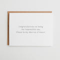 Funny Matron of Honor Proposal Card, Sarcastic Matron of Honor Invite, Minimalist Wedding, Linen Textured Cardstock #066
