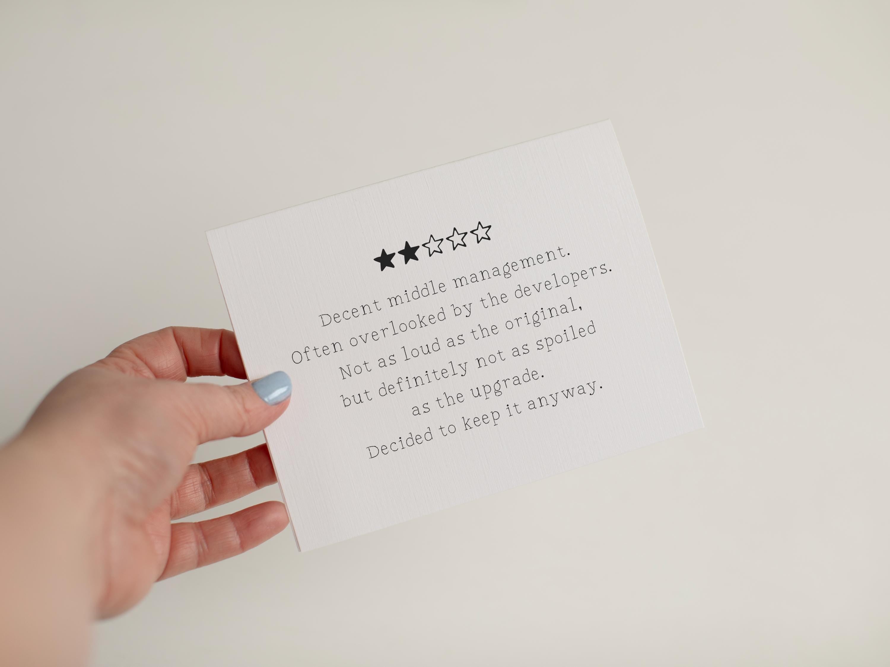 Funny Middle Child Birthday Card, 2 Star Review Middle Sibling Gift, Sarcastic Brother Sister Card, Relatable Middle Child Humor #119