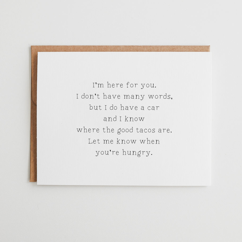 Funny Sympathy Card for Friend, Thinking of You Taco Card, Relatable Grief Support Card, Support Gift #111