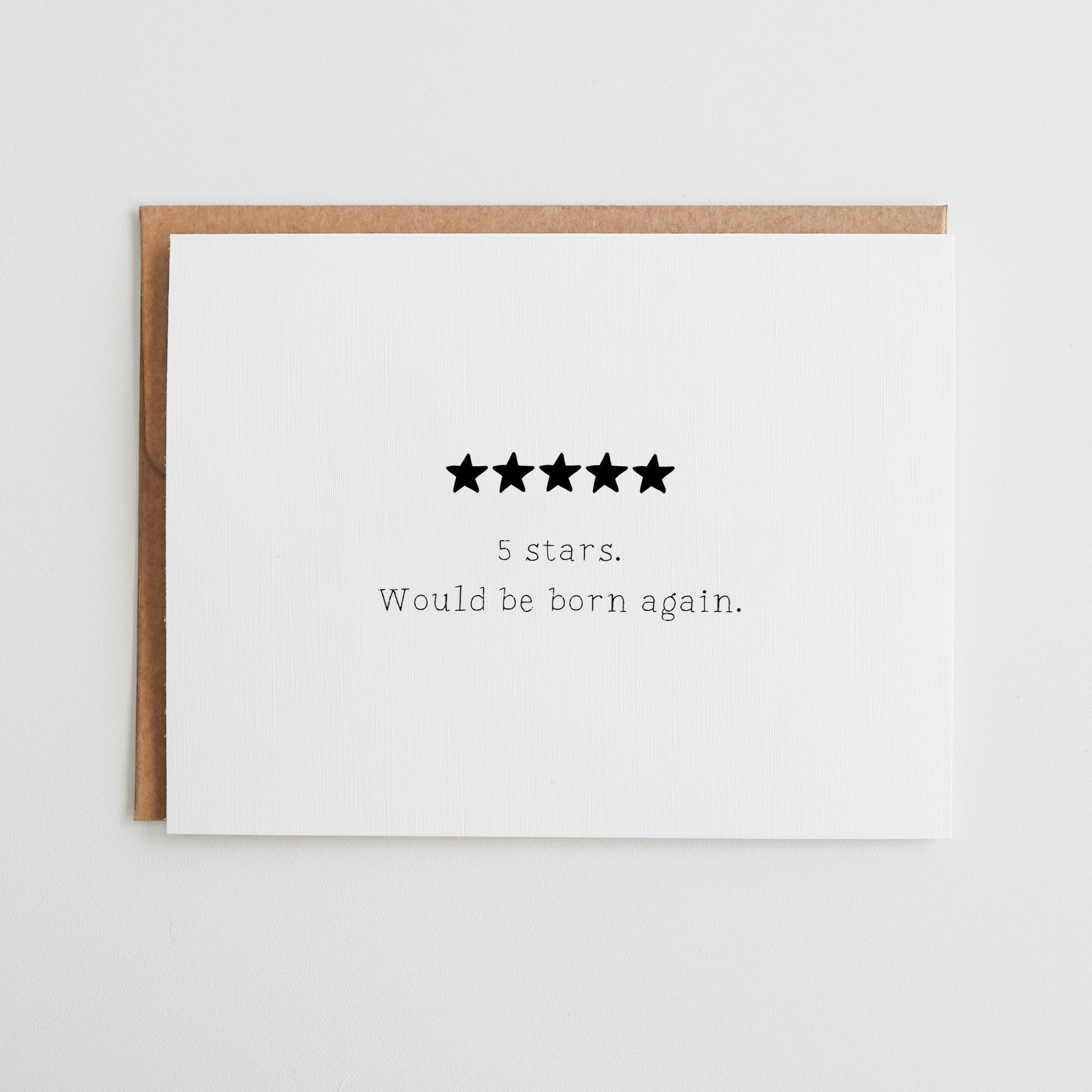 Funny 5 Star Review Card for Mom, Would Be Born Again Mother's Day Card, Sarcastic Father’s Day Gift, Humor Birthday Card for Parents #114