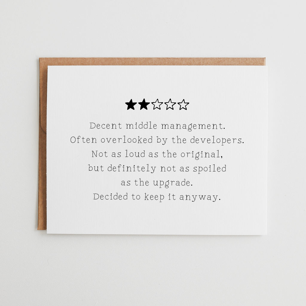 Funny Middle Child Birthday Card, 2 Star Review Middle Sibling Gift, Sarcastic Brother Sister Card, Relatable Middle Child Humor #119
