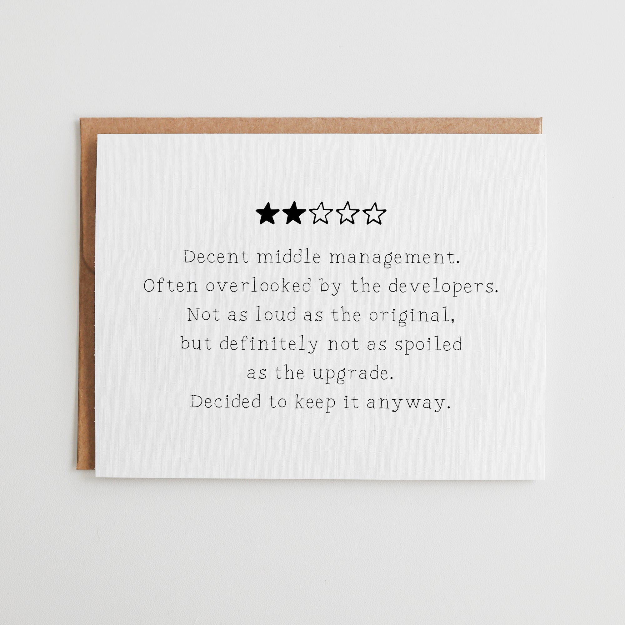 Funny Middle Child Birthday Card, 2 Star Review Middle Sibling Gift, Sarcastic Brother Sister Card, Relatable Middle Child Humor #119