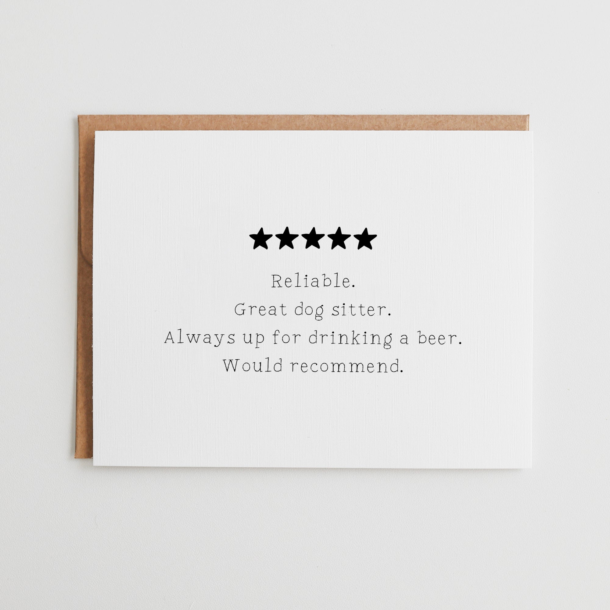 Funny 5 Star Review Card for Mom, Great Dog Sitter Mother's Day Card, Sarcastic Birthday Card for Mom, Humor Pet Parent Gift #118